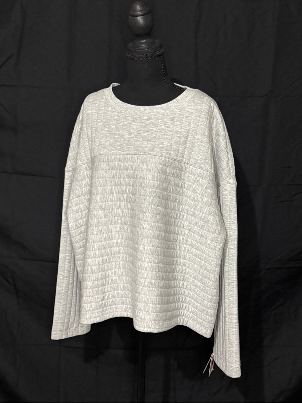 Auden Target Quilted Crewneck Sweatshirt Light Gray Heather NWT Size XXL